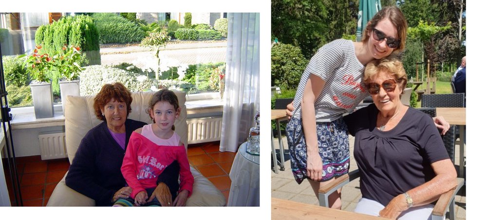 Je ziet Denise met haar oma