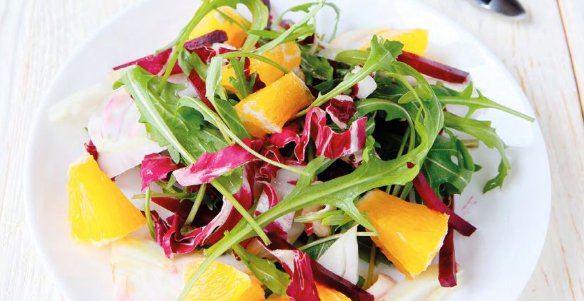 Je ziet een salade
