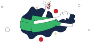 Illustratie van een liggend persoon met cocktail - De Levensgenieter