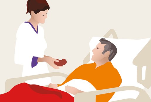 Illustratie van een patiënt in bed